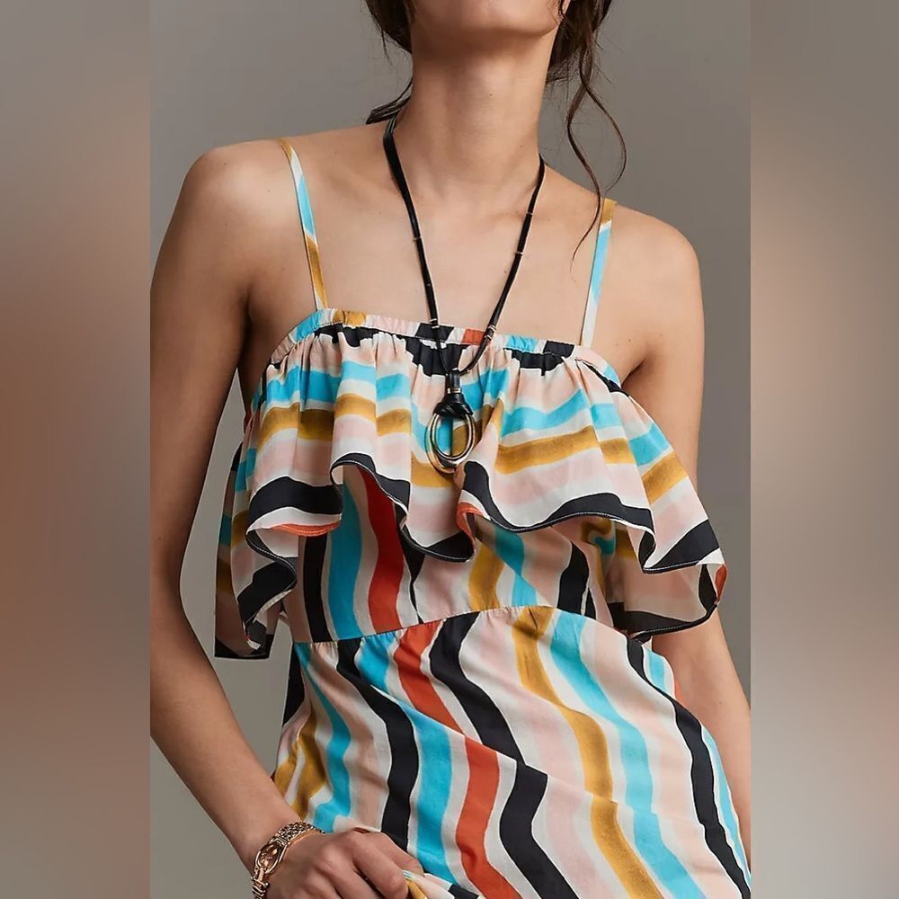 Farm Rio Sleeveless Ruffle Maxi Dress - Picture 4 of 8